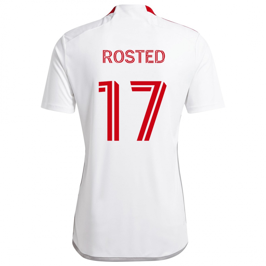 Bambino Maglia Sigurd Rosted #17 Bianco Rosso Kit Gara Away 2024/25 Maglietta