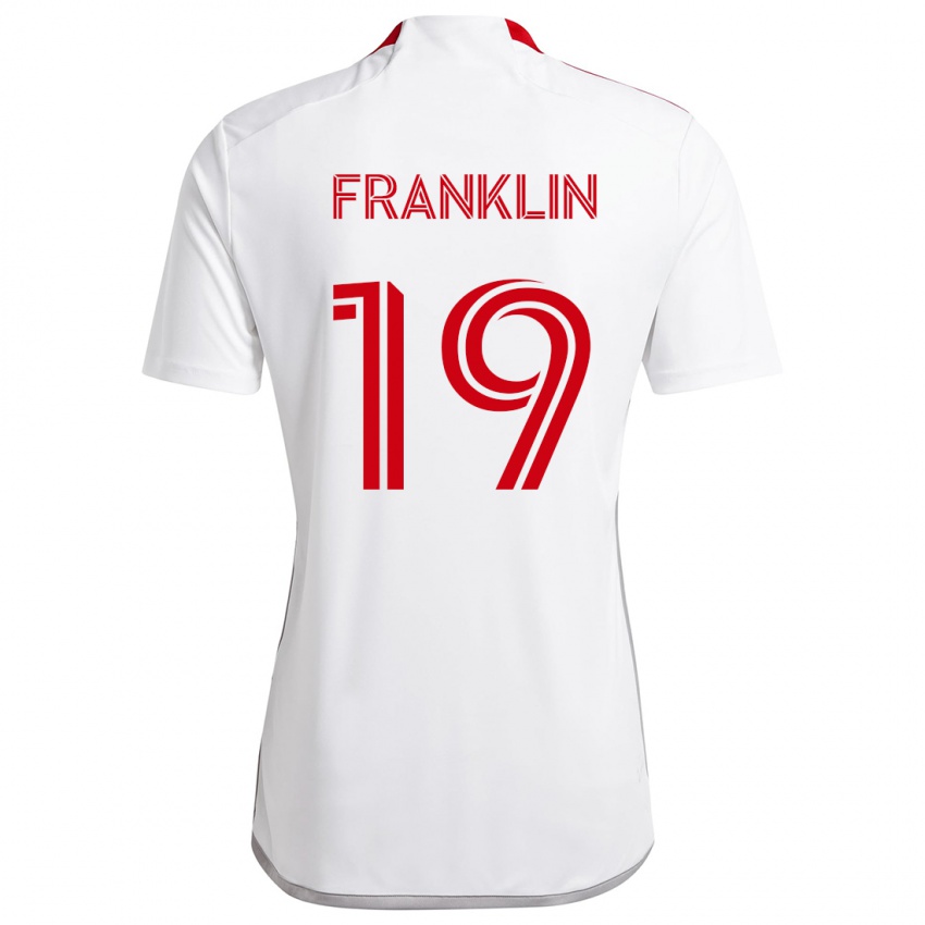 Bambino Maglia Kobe Franklin #19 Bianco Rosso Kit Gara Away 2024/25 Maglietta