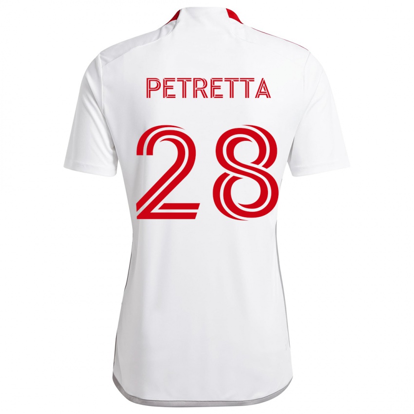 Bambino Maglia Raoul Petretta #28 Bianco Rosso Kit Gara Away 2024/25 Maglietta