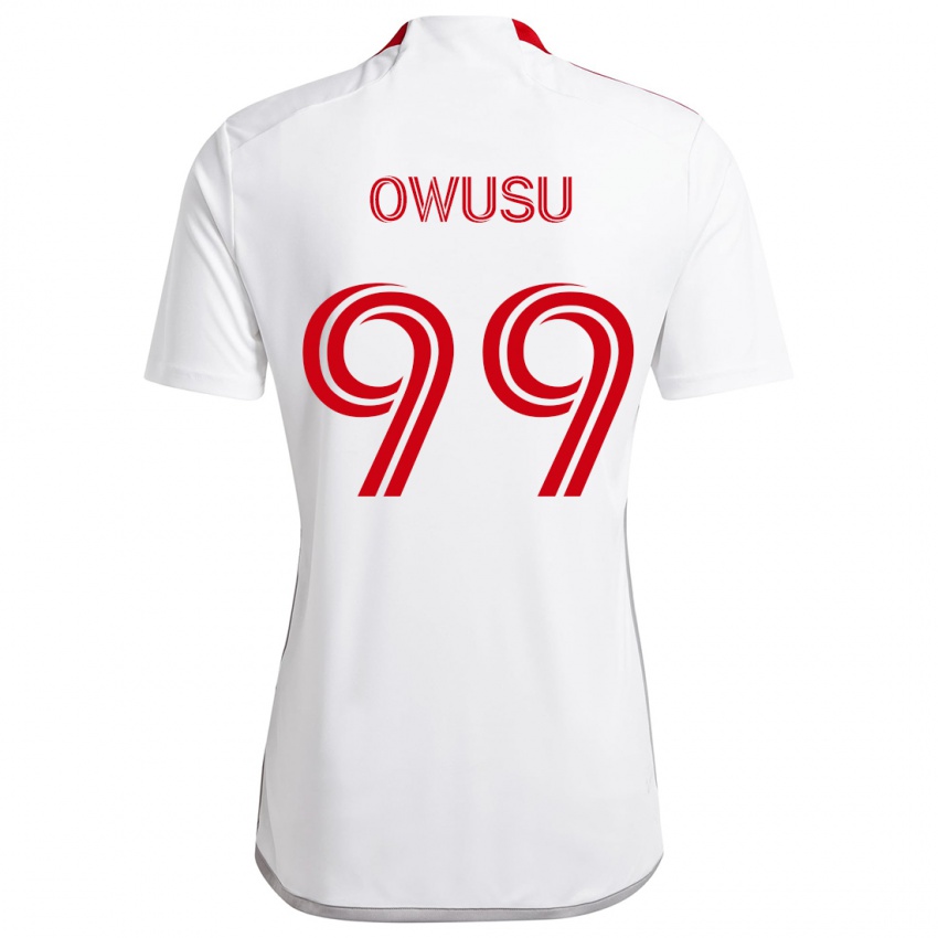 Bambino Maglia Prince Osei Owusu #99 Bianco Rosso Kit Gara Away 2024/25 Maglietta