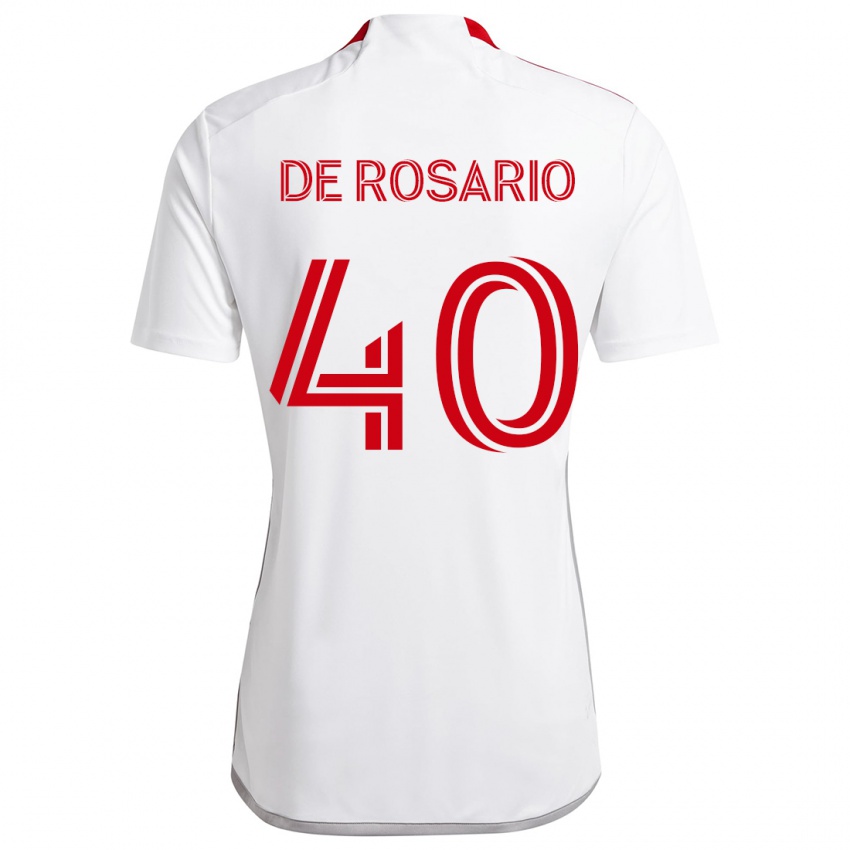 Bambino Maglia Adisa De Rosario #40 Bianco Rosso Kit Gara Away 2024/25 Maglietta