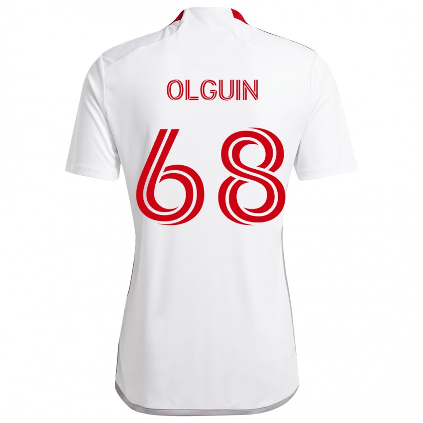 Bambino Maglia Lucas Olguin #68 Bianco Rosso Kit Gara Away 2024/25 Maglietta