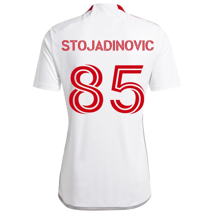 Bambino Maglia Marko Stojadinovic #85 Bianco Rosso Kit Gara Away 2024/25 Maglietta