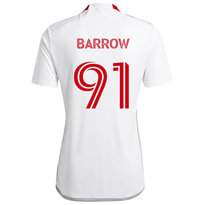 Bambino Maglia Dékwon Barrow #91 Bianco Rosso Kit Gara Away 2024/25 Maglietta