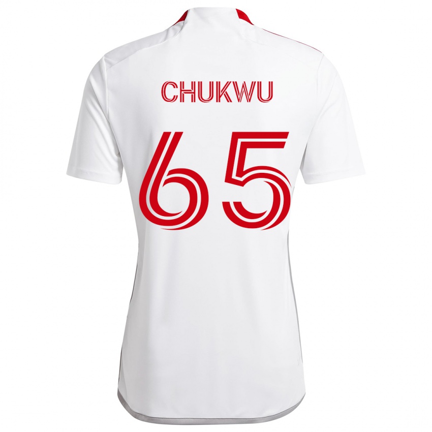 Bambino Maglia Joses Chukwu #65 Bianco Rosso Kit Gara Away 2024/25 Maglietta