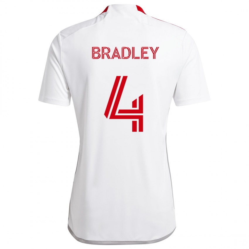 Bambino Maglia Michael Bradley #4 Bianco Rosso Kit Gara Away 2024/25 Maglietta