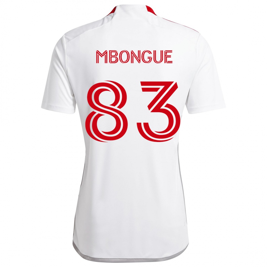 Bambino Maglia Hugo Mbongue #83 Bianco Rosso Kit Gara Away 2024/25 Maglietta