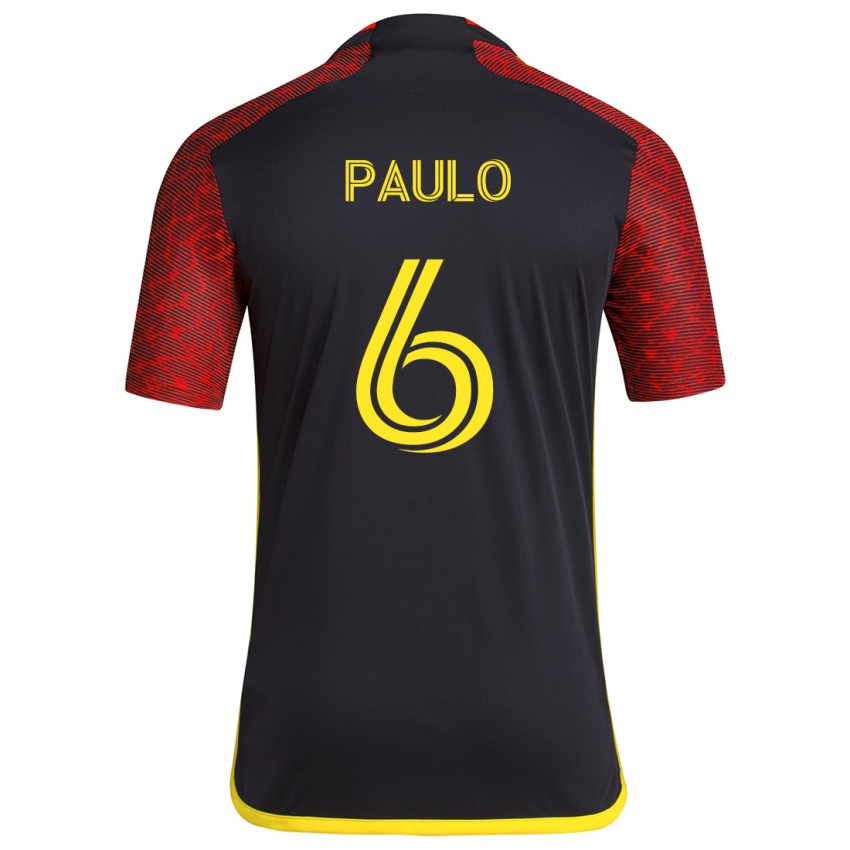 Bambino Maglia João Paulo #6 Rosso Nero Kit Gara Away 2024/25 Maglietta