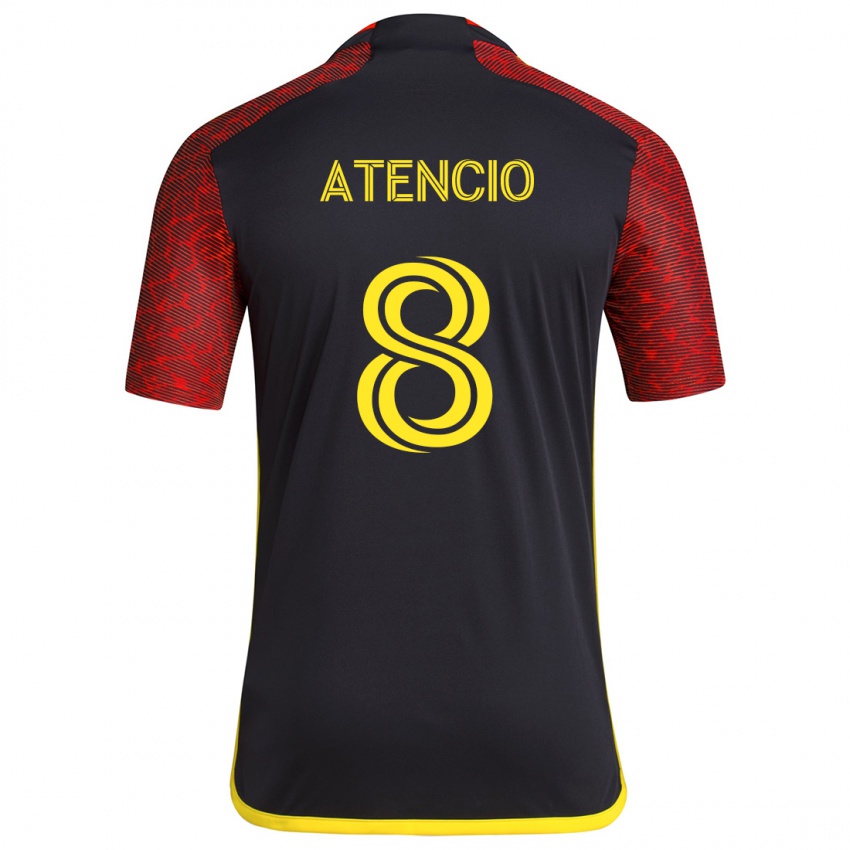 Bambino Maglia Josh Atencio #8 Rosso Nero Kit Gara Away 2024/25 Maglietta