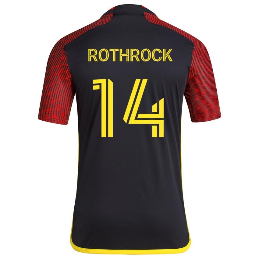 Bambino Maglia Paul Rothrock #14 Rosso Nero Kit Gara Away 2024/25 Maglietta