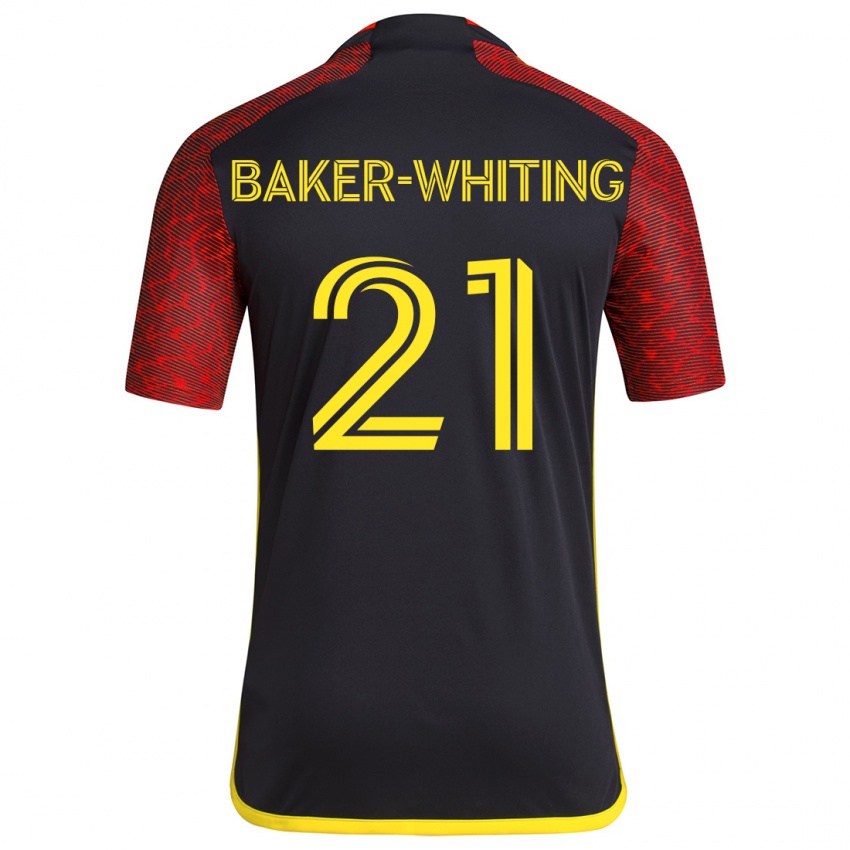 Bambino Maglia Reed Baker-Whiting #21 Rosso Nero Kit Gara Away 2024/25 Maglietta