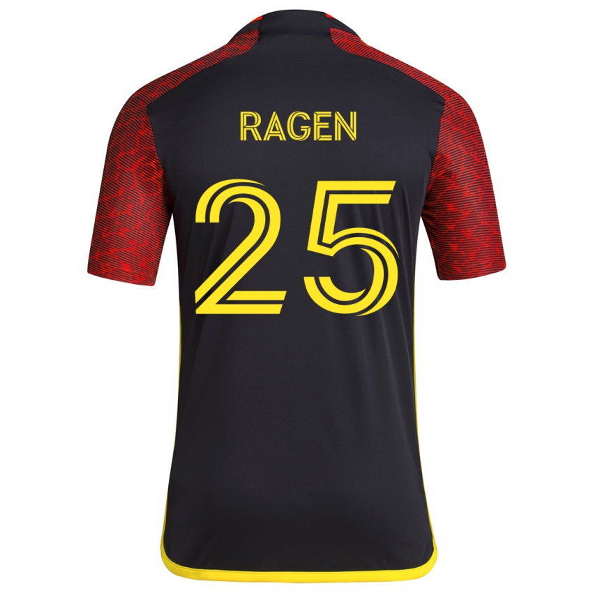 Bambino Maglia Jackson Ragen #25 Rosso Nero Kit Gara Away 2024/25 Maglietta