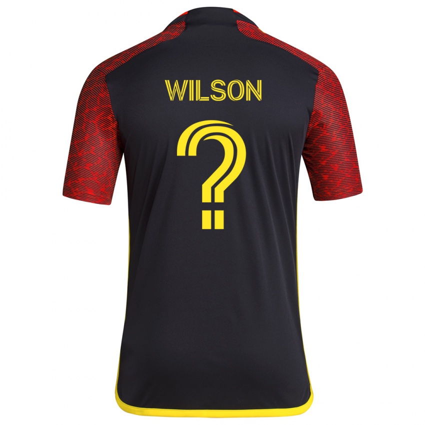 Bambino Maglia Trevor Wilson #0 Rosso Nero Kit Gara Away 2024/25 Maglietta