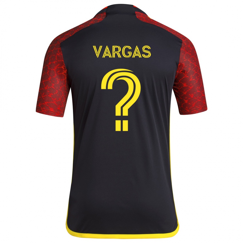 Bambino Maglia Abad Vargas #0 Rosso Nero Kit Gara Away 2024/25 Maglietta