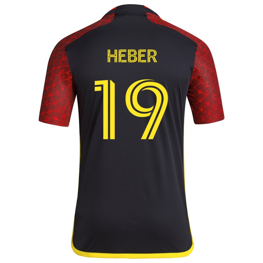 Bambino Maglia Héber #19 Rosso Nero Kit Gara Away 2024/25 Maglietta