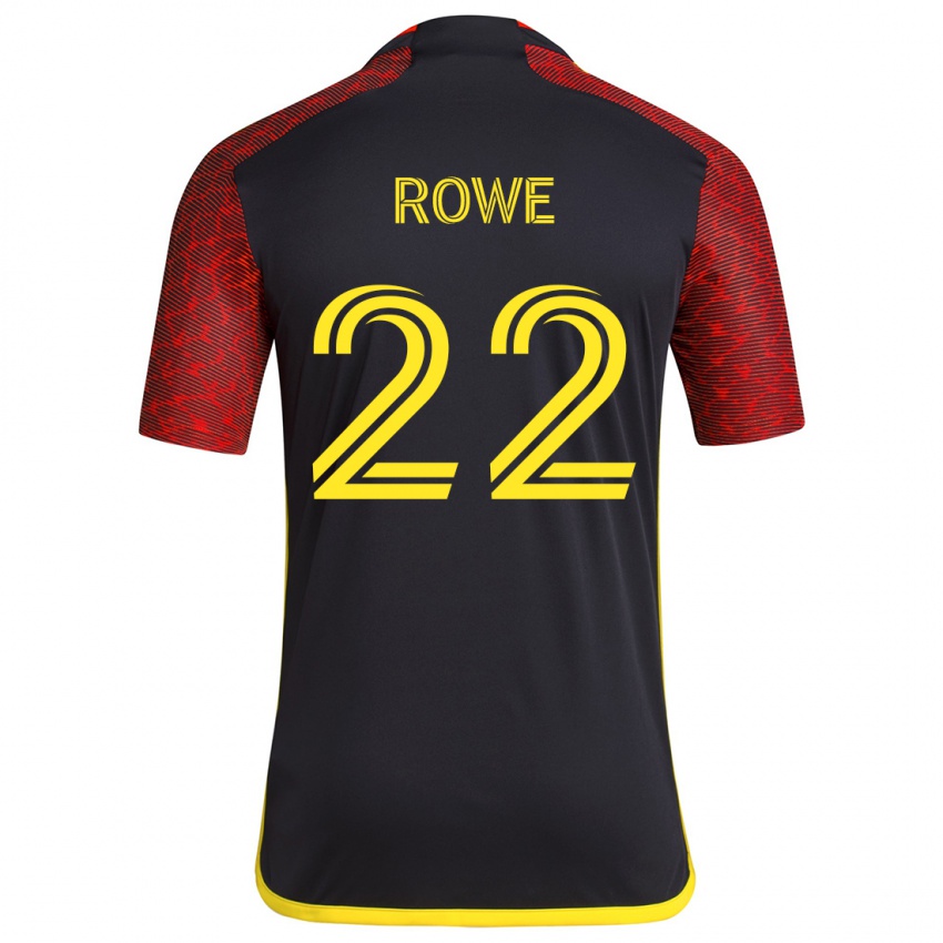 Bambino Maglia Kelyn Rowe #22 Rosso Nero Kit Gara Away 2024/25 Maglietta