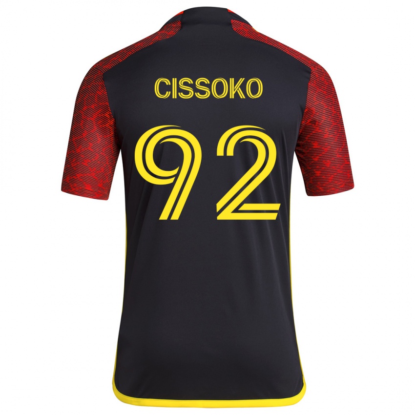 Bambino Maglia Abdoulaye Cissoko #92 Rosso Nero Kit Gara Away 2024/25 Maglietta