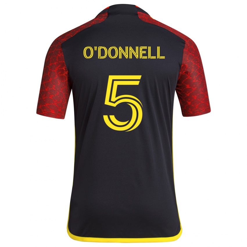 Bambino Maglia Kristina O'donnell #5 Rosso Nero Kit Gara Away 2024/25 Maglietta