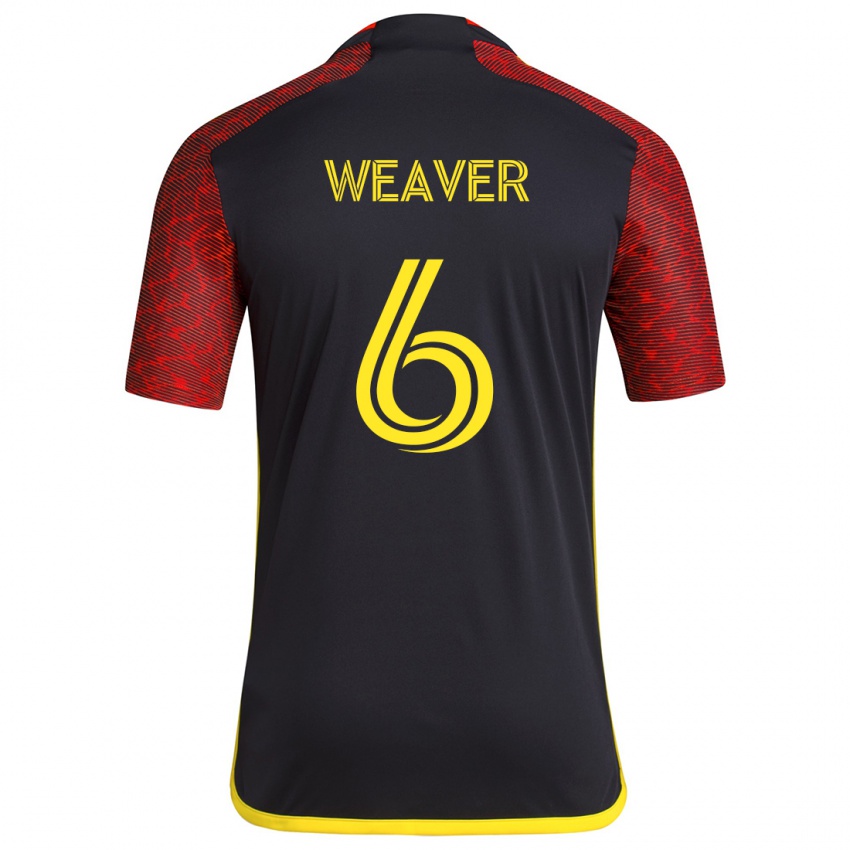 Bambino Maglia Morgan Weaver #6 Rosso Nero Kit Gara Away 2024/25 Maglietta