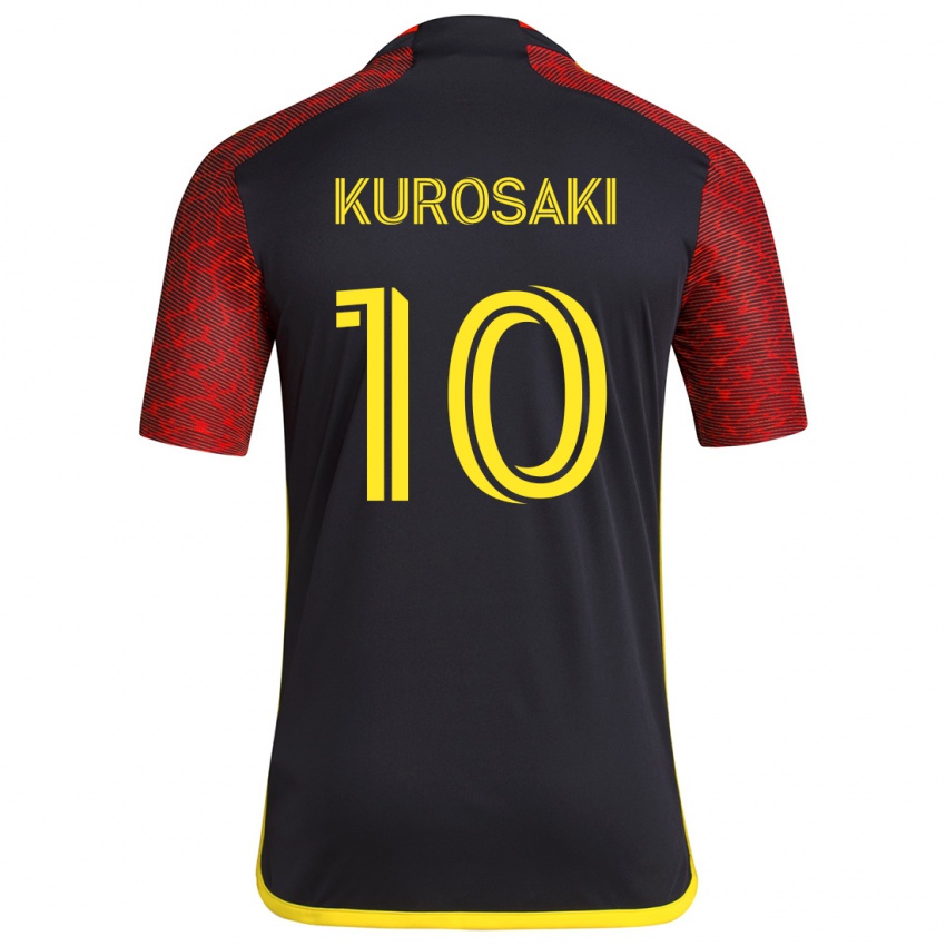 Bambino Maglia Yuuka Kurosaki #10 Rosso Nero Kit Gara Away 2024/25 Maglietta