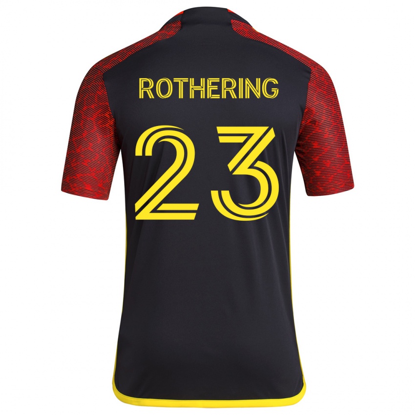 Bambino Maglia Holly Rothering #23 Rosso Nero Kit Gara Away 2024/25 Maglietta