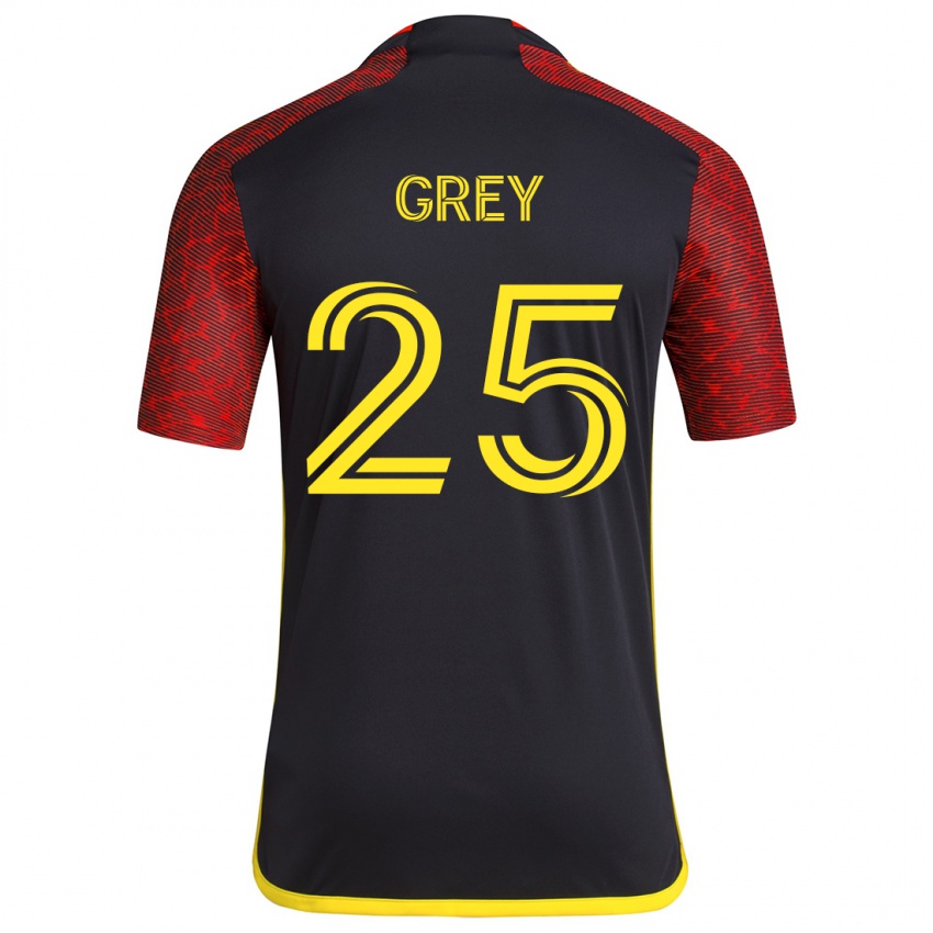 Bambino Maglia Mireya Grey #25 Rosso Nero Kit Gara Away 2024/25 Maglietta