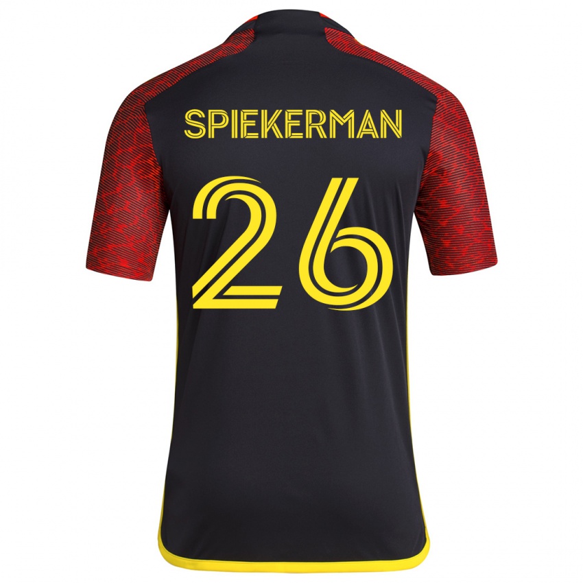 Bambino Maglia Stephanie Spiekerman #26 Rosso Nero Kit Gara Away 2024/25 Maglietta