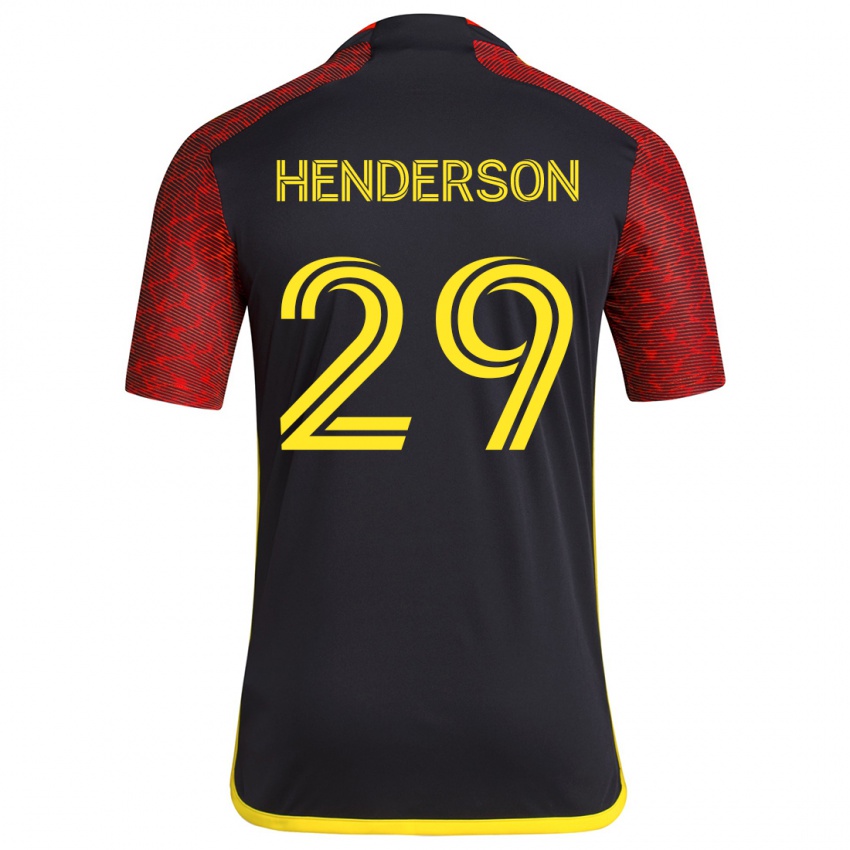 Bambino Maglia Anna Henderson #29 Rosso Nero Kit Gara Away 2024/25 Maglietta