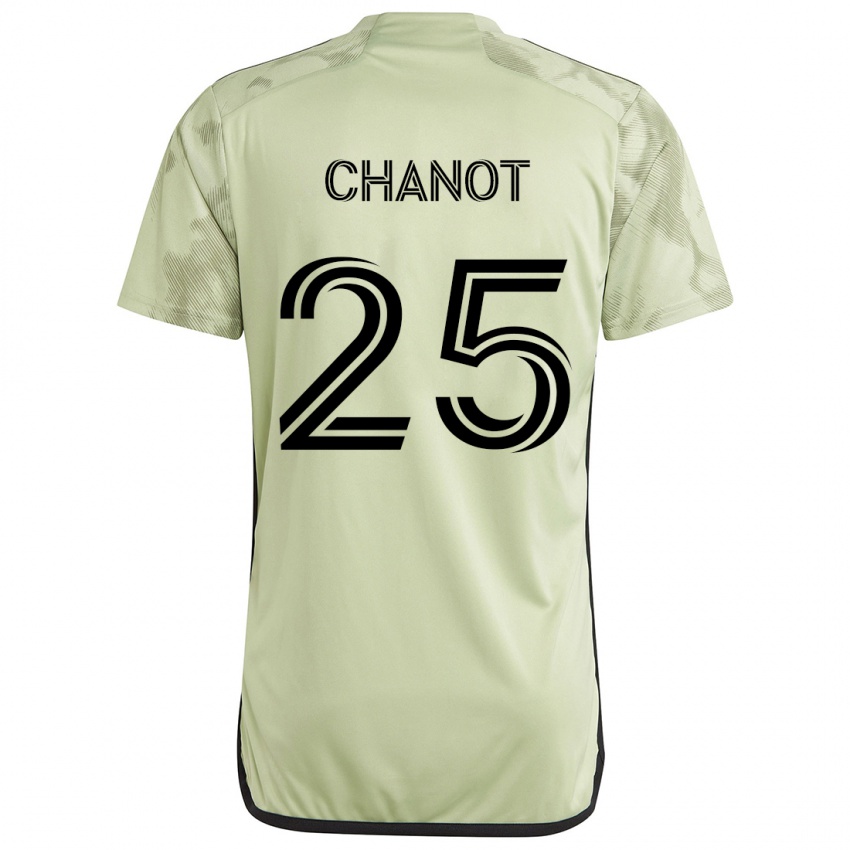 Bambino Maglia Maxime Chanot #25 Verde Chiaro Kit Gara Away 2024/25 Maglietta