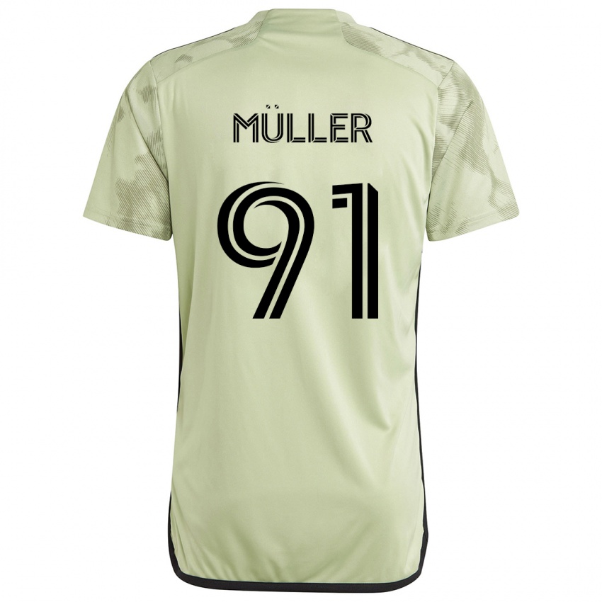 Bambino Maglia Luis Müller #91 Verde Chiaro Kit Gara Away 2024/25 Maglietta