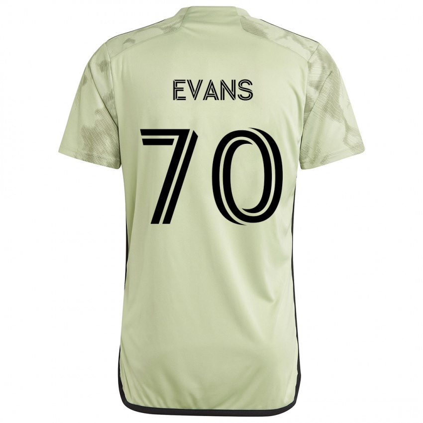 Bambino Maglia Matthew Evans #70 Verde Chiaro Kit Gara Away 2024/25 Maglietta