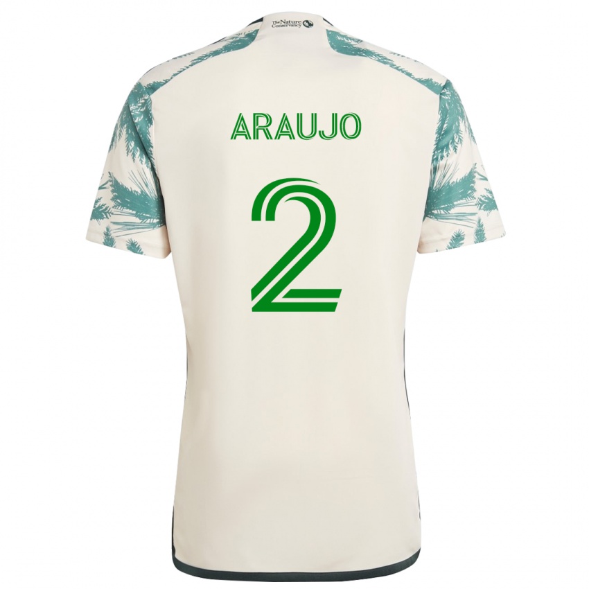 Bambino Maglia Miguel Araujo #2 Marrone Beige Kit Gara Away 2024/25 Maglietta