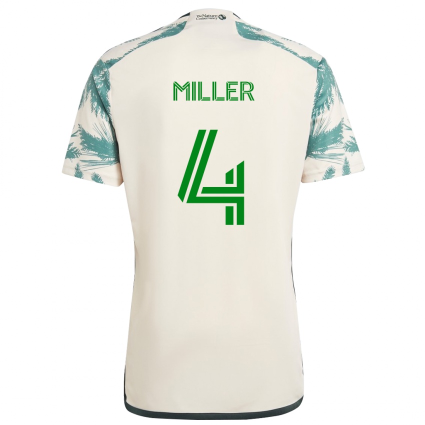 Bambino Maglia Kamal Miller #4 Marrone Beige Kit Gara Away 2024/25 Maglietta