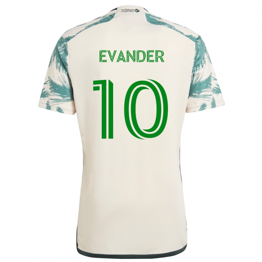 Bambino Maglia Evander #10 Marrone Beige Kit Gara Away 2024/25 Maglietta