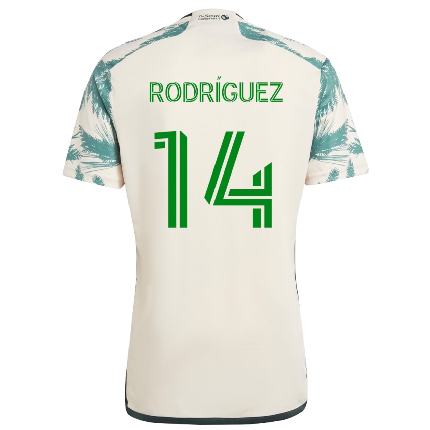 Bambino Maglia Jonathan Rodriguez #14 Marrone Beige Kit Gara Away 2024/25 Maglietta