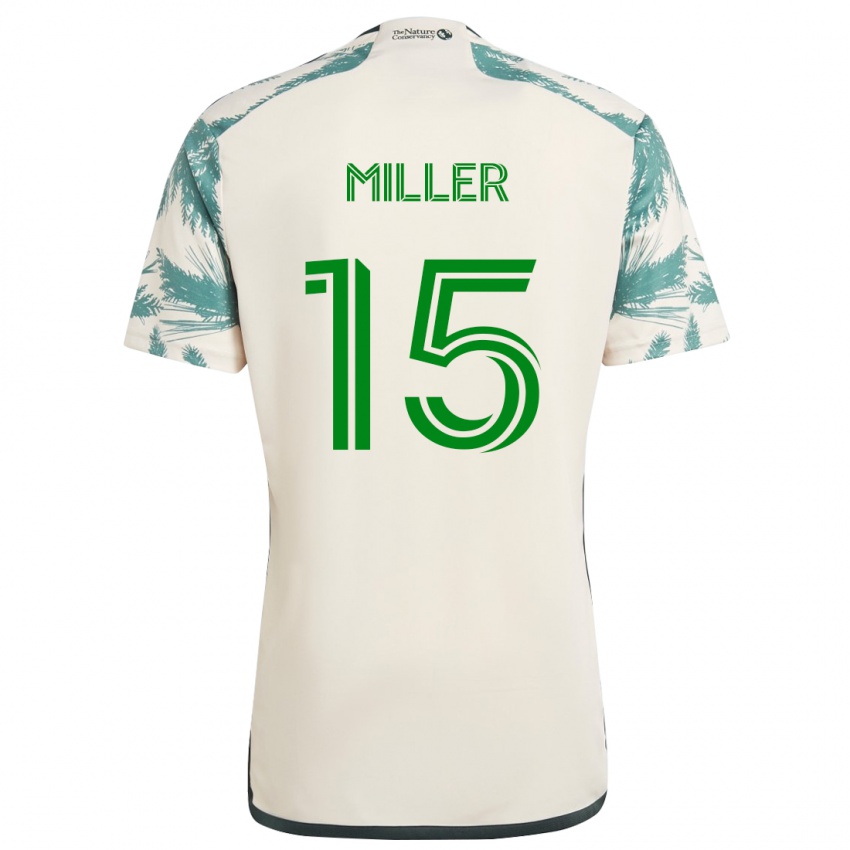 Bambino Maglia Eric Miller #15 Marrone Beige Kit Gara Away 2024/25 Maglietta