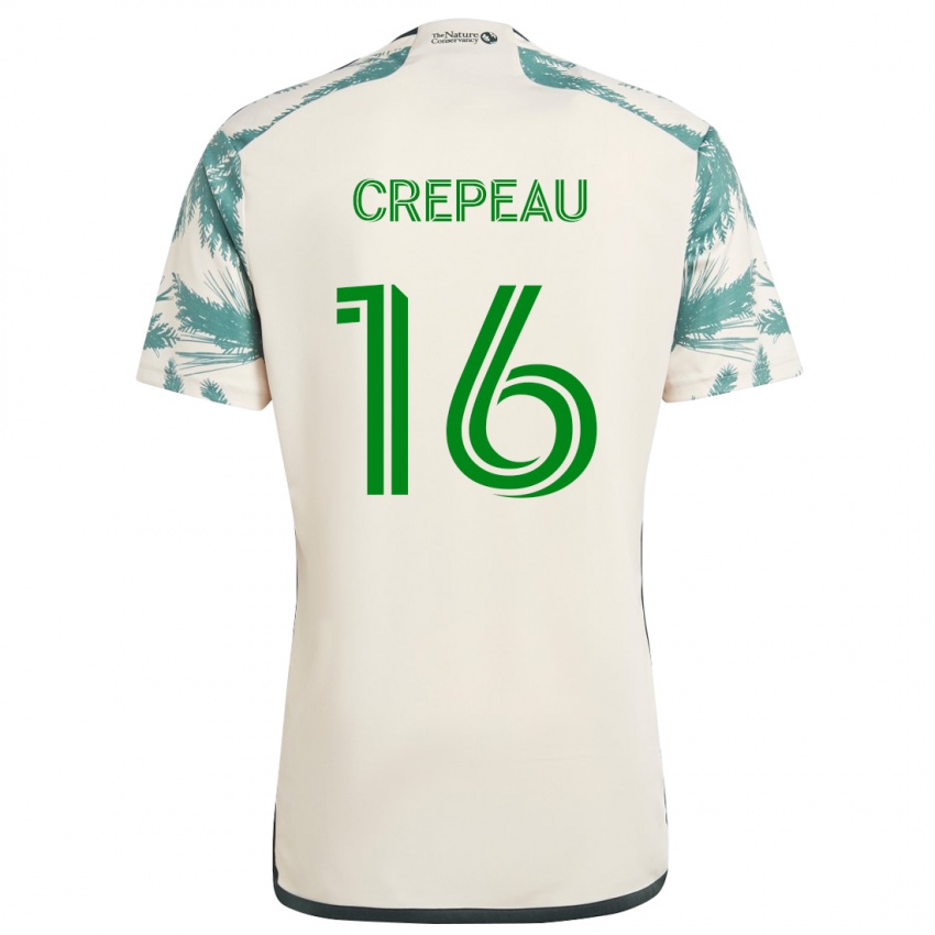 Bambino Maglia Maxime Crépeau #16 Marrone Beige Kit Gara Away 2024/25 Maglietta