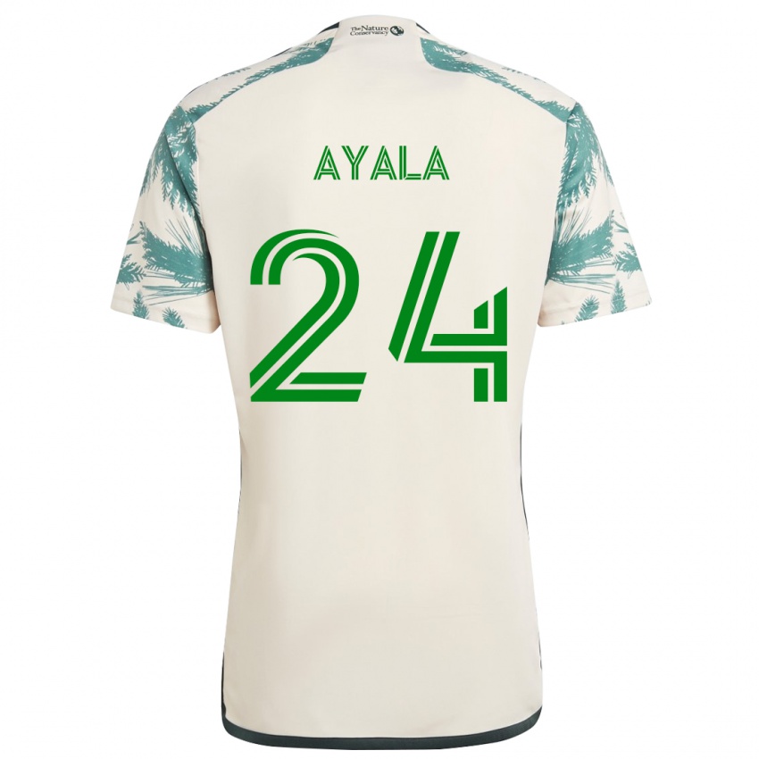 Bambino Maglia David Ayala #24 Marrone Beige Kit Gara Away 2024/25 Maglietta