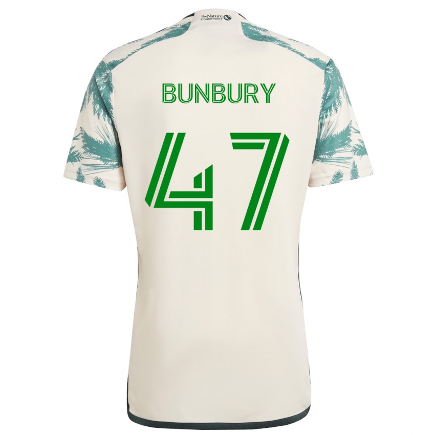 Bambino Maglia Mataeo Bunbury #47 Marrone Beige Kit Gara Away 2024/25 Maglietta