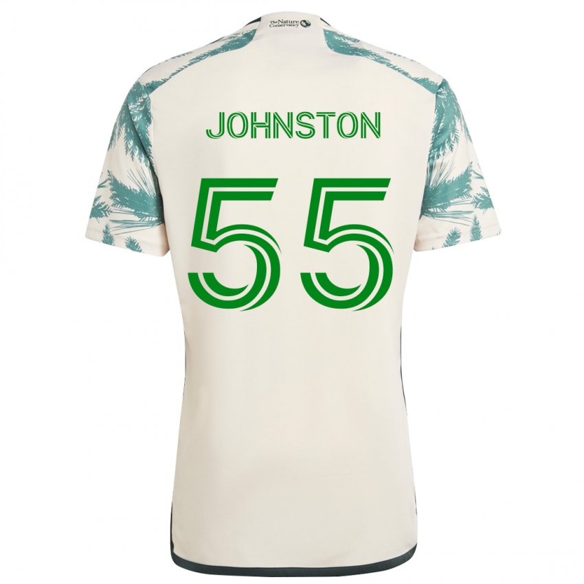 Bambino Maglia Malcolm Johnston #55 Marrone Beige Kit Gara Away 2024/25 Maglietta