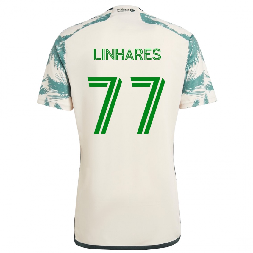 Bambino Maglia Kyle Linhares #77 Marrone Beige Kit Gara Away 2024/25 Maglietta