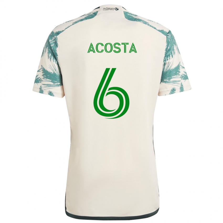 Bambino Maglia Bryan Acosta #6 Marrone Beige Kit Gara Away 2024/25 Maglietta