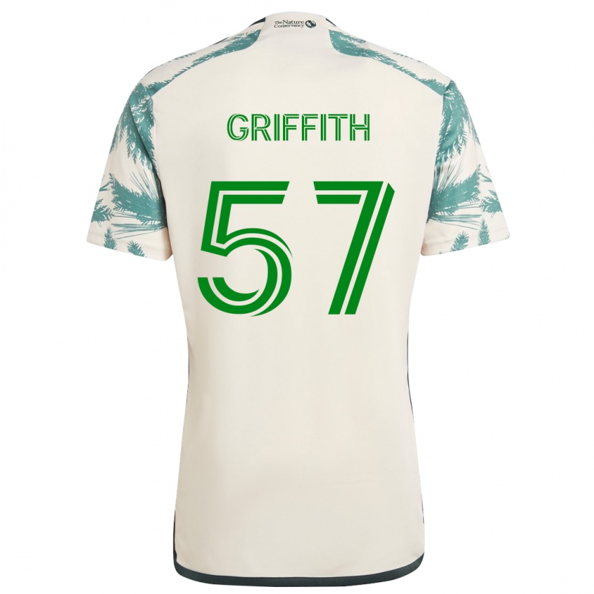 Bambino Maglia Víctor Griffith #57 Marrone Beige Kit Gara Away 2024/25 Maglietta