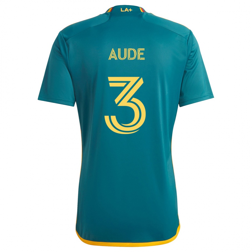 Bambino Maglia Julián Aude #3 Verde Giallo Kit Gara Away 2024/25 Maglietta