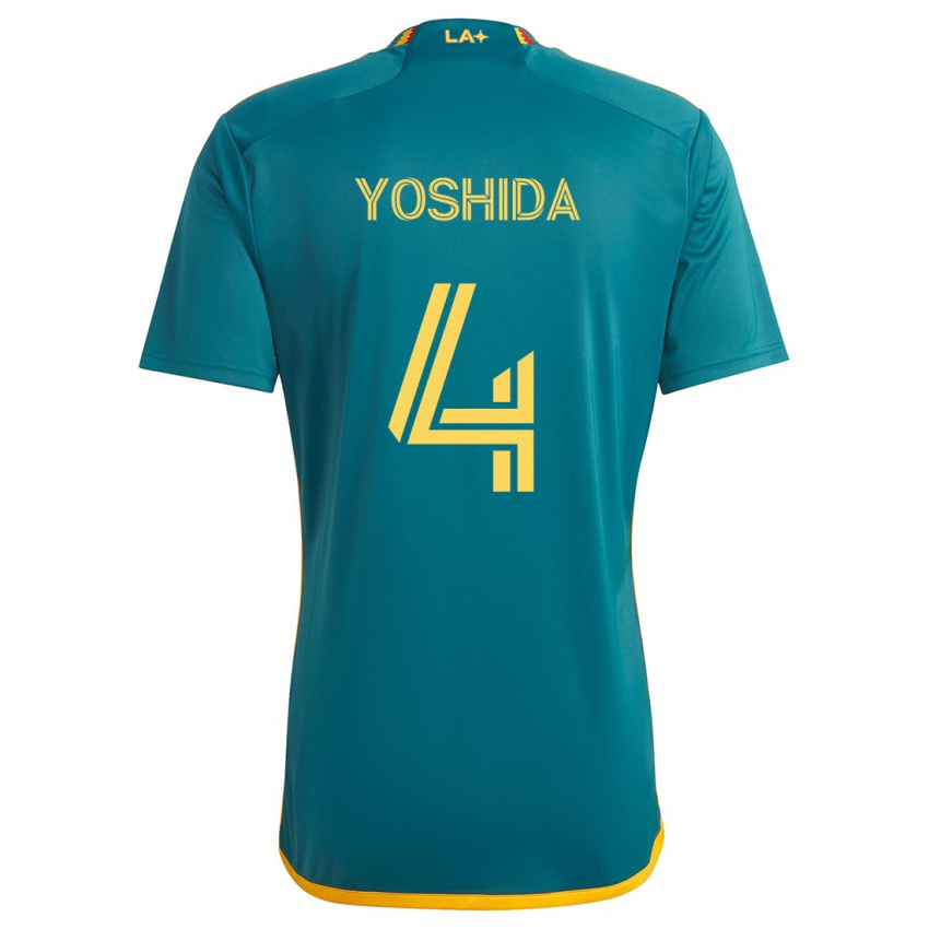 Bambino Maglia Maya Yoshida #4 Verde Giallo Kit Gara Away 2024/25 Maglietta