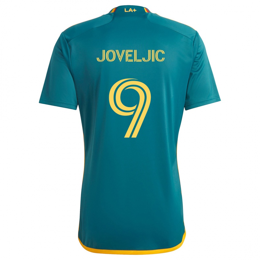 Bambino Maglia Dejan Joveljic #9 Verde Giallo Kit Gara Away 2024/25 Maglietta