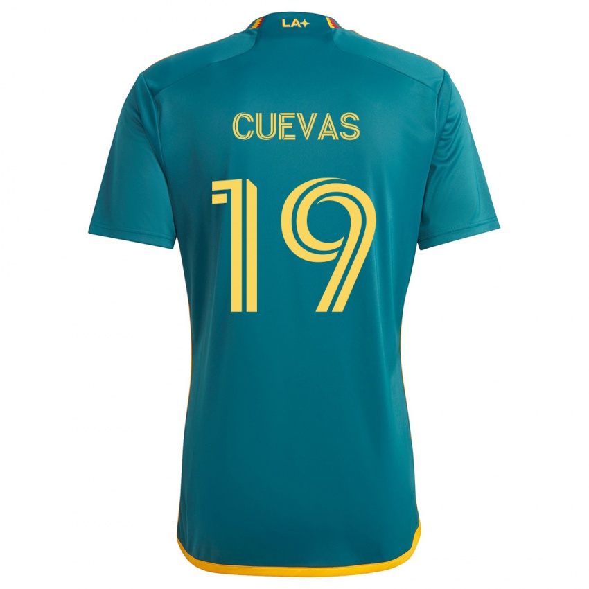 Bambino Maglia Mauricio Cuevas #19 Verde Giallo Kit Gara Away 2024/25 Maglietta