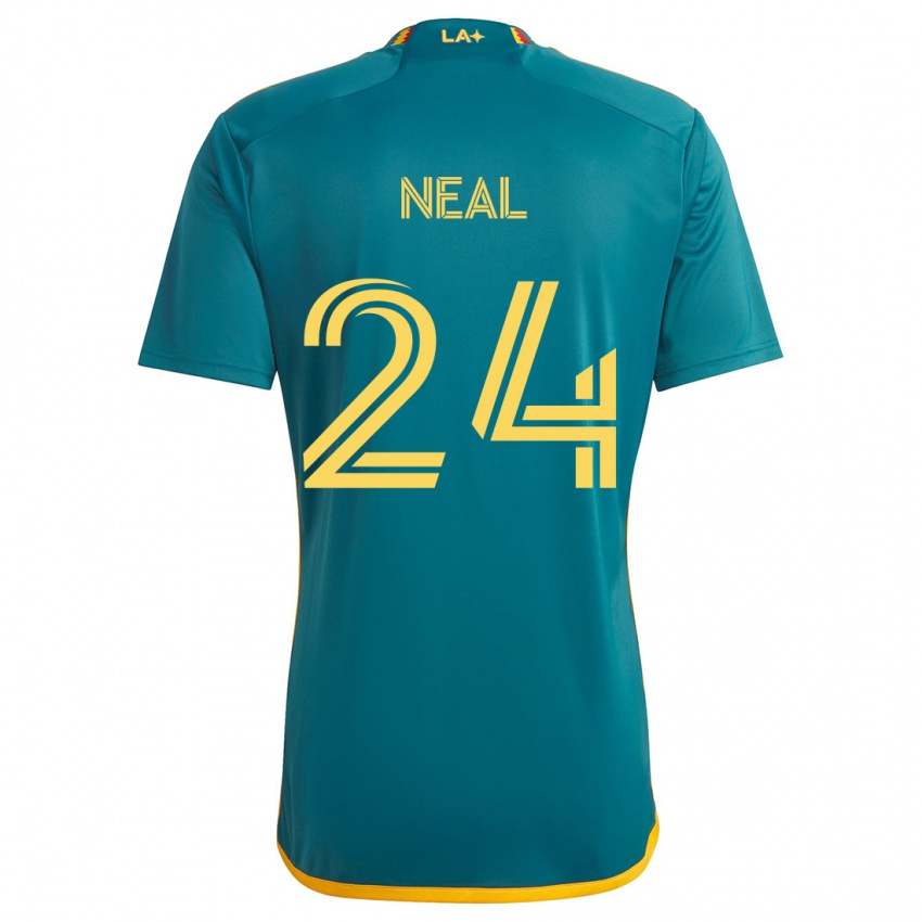 Bambino Maglia Jalen Neal #24 Verde Giallo Kit Gara Away 2024/25 Maglietta