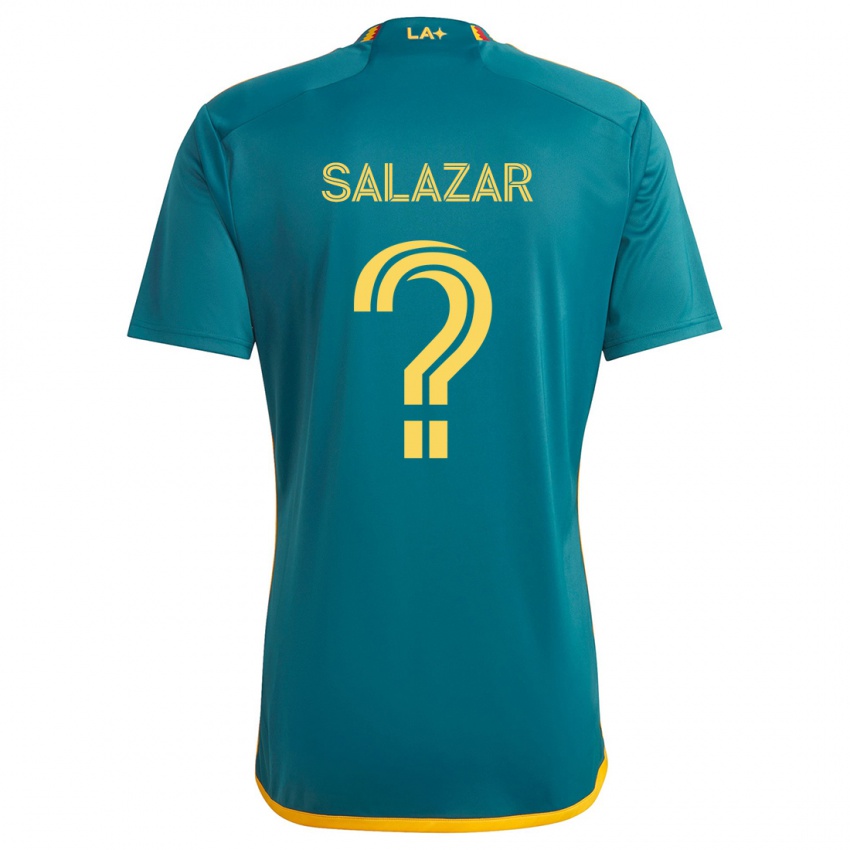 Bambino Maglia Enrique Salazar #0 Verde Giallo Kit Gara Away 2024/25 Maglietta