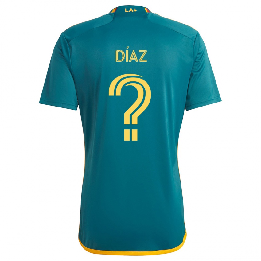 Bambino Maglia Carlos Díaz #0 Verde Giallo Kit Gara Away 2024/25 Maglietta